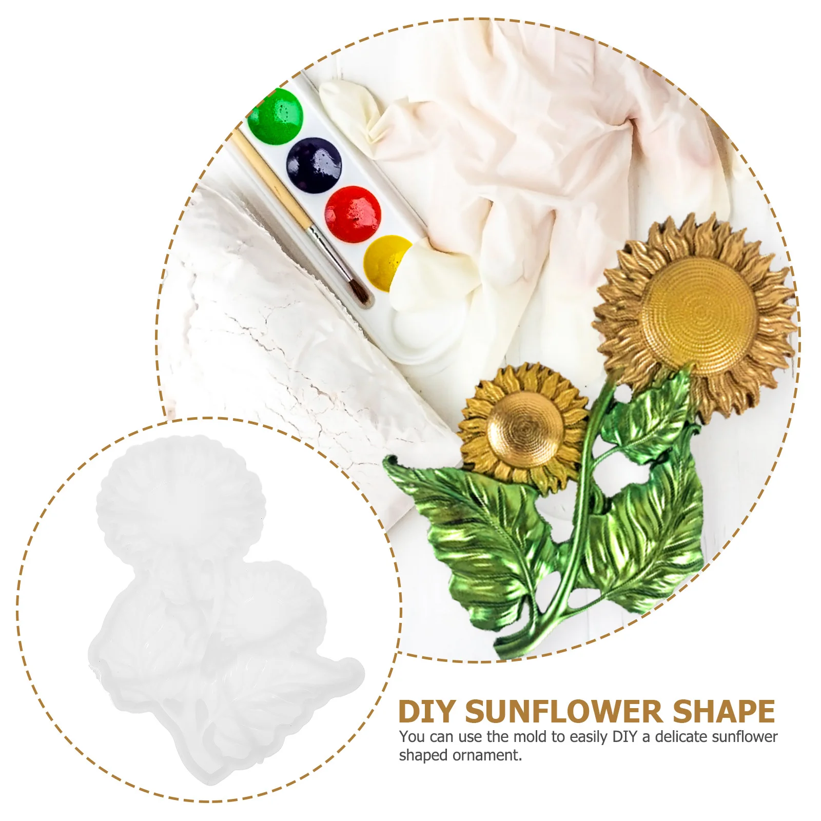 Sunflower Shaped Silicone Mold Flexible Durable Epoxy Mold for DIY Crafts Wall Decor Casting Molds Silicone Sunflower Molds
Sunflower Shaped Silicone Mold Flexible Durable Epoxy Mold for DIY Crafts Wall Decor Casting Molds Silicone Sunflower Molds