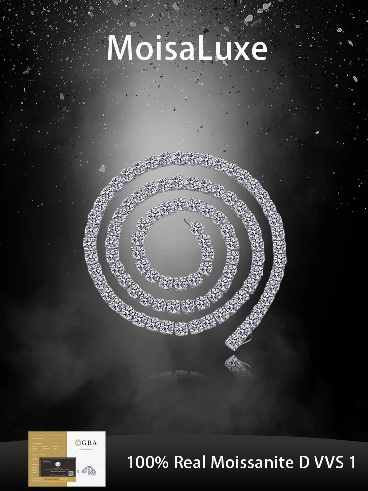 Официальный магазин MoisaLuxe GRA Moissanite Plata, стерлинговое серебро 925, модные ювелирные изделия, подарок, мужское и женское теннисное ожерелье-цепочка
Официальный магазин MoisaLuxe GRA Moissanite Plata, стерлинговое серебро 925, модные ювелирные изделия, подарок, мужское и женское теннисное ожерелье-цепочка