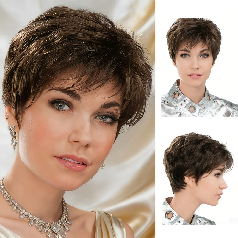 Женский короткий многослойный парик из синтетического волокна глубокого коричневого цвета – стильные и элегантные короткие волосы для особых случаев
Женский короткий многослойный парик из синтетического волокна глубокого коричневого цвета – стильные и элегантные короткие волосы для особых случаев