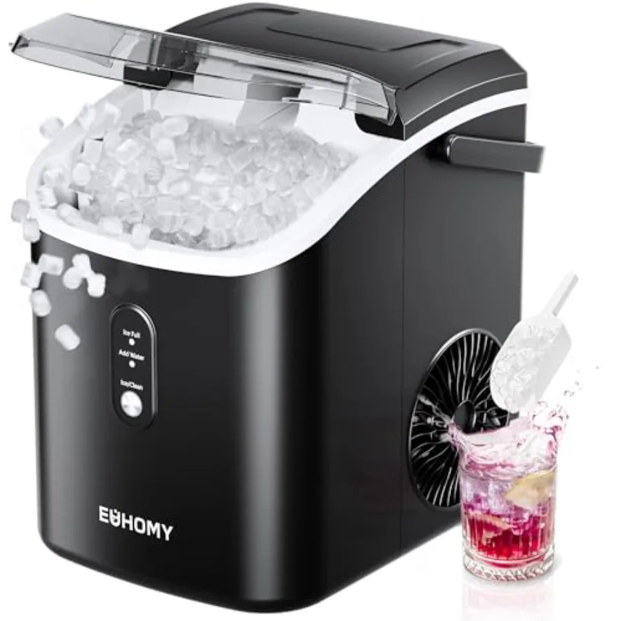 Countertop nugget ice maker for home/party/RV/camping, stainless steel and plastic, black, ready in 6 mins, 34 lbs/day, removab
Countertop nugget ice maker for home/party/RV/camping, stainless steel and plastic, black, ready in 6 mins, 34 lbs/day, removab