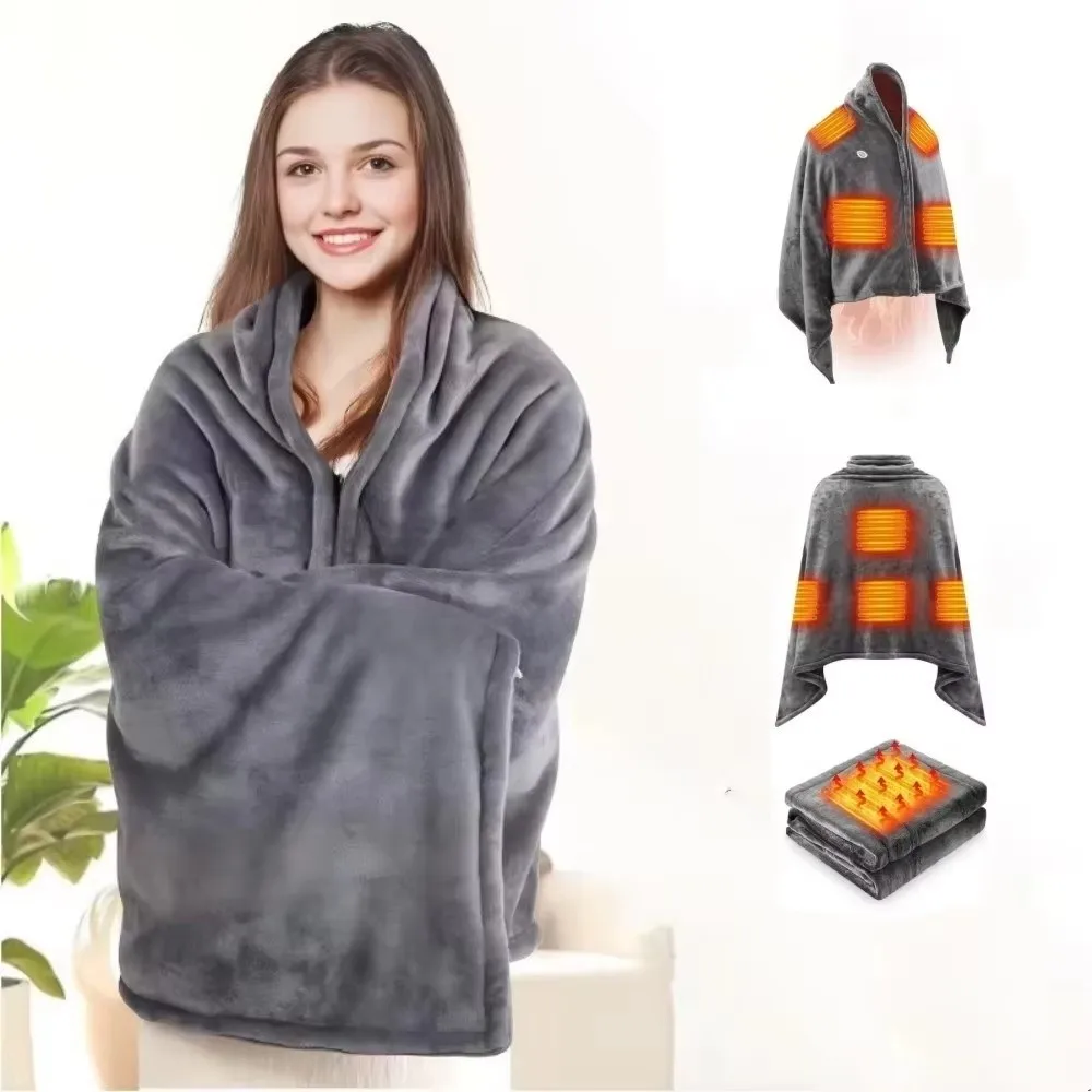 Coral Velvet Heating Blanket 8 Heated Areas Fast Heating USB Heating Shawl 3 Heated Level Wearable Design Thermal Blankets
Coral Velvet Heating Blanket 8 Heated Areas Fast Heating USB Heating Shawl 3 Heated Level Wearable Design Thermal Blankets