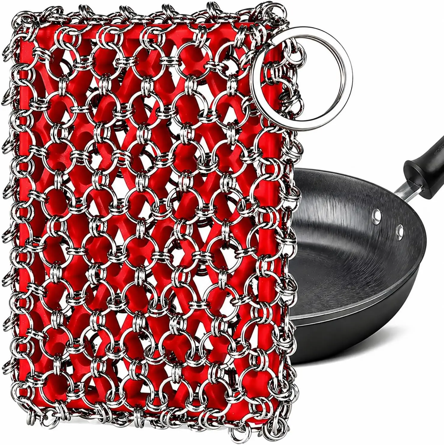 Cast Iron Chainmail Scrubber, 316 Stainless Steel Skillet Cleaner for Pots & Pans
Cast Iron Chainmail Scrubber, 316 Stainless Steel Skillet Cleaner for Pots & Pans