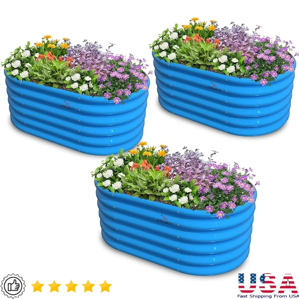Kids Raised Garden Bed Set 3-Pack Galvanized Steel Planter Box Outdoor Vegetables Herbs STEM Learning Safe Gardening
Kids Raised Garden Bed Set 3-Pack Galvanized Steel Planter Box Outdoor Vegetables Herbs STEM Learning Safe Gardening