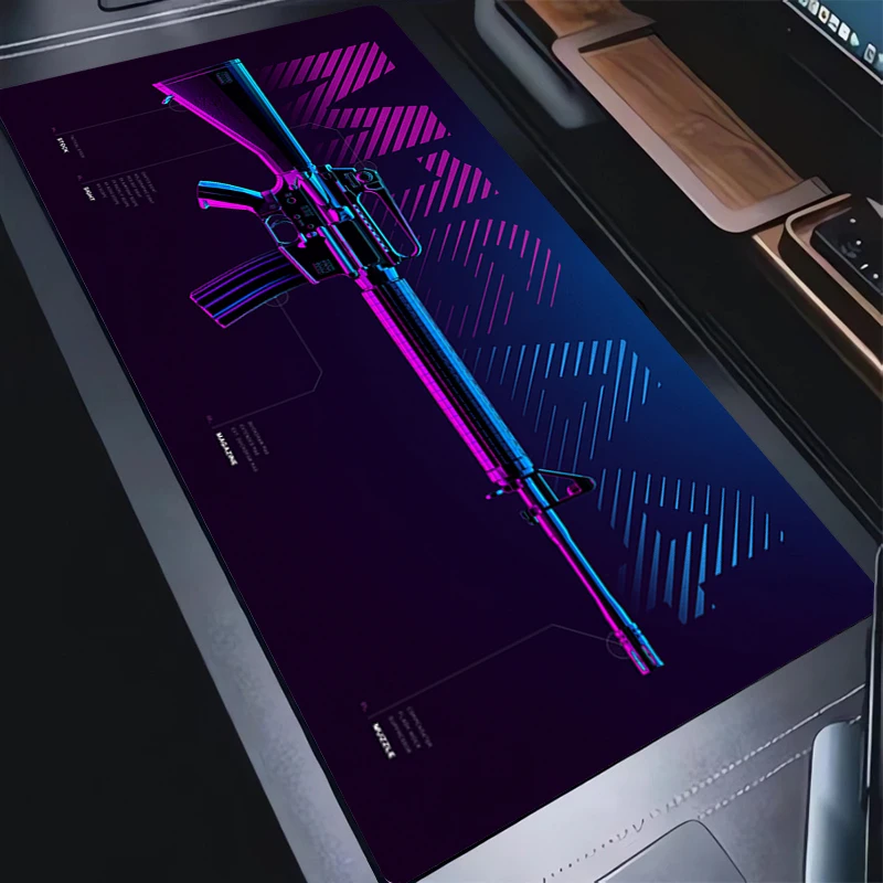 1PC Mouse Pads Firearms Design Desk Mat Gaming Keyboard Pad with Stitched Edges and Non-Slip Rubber Base Soft Extended Mousepad