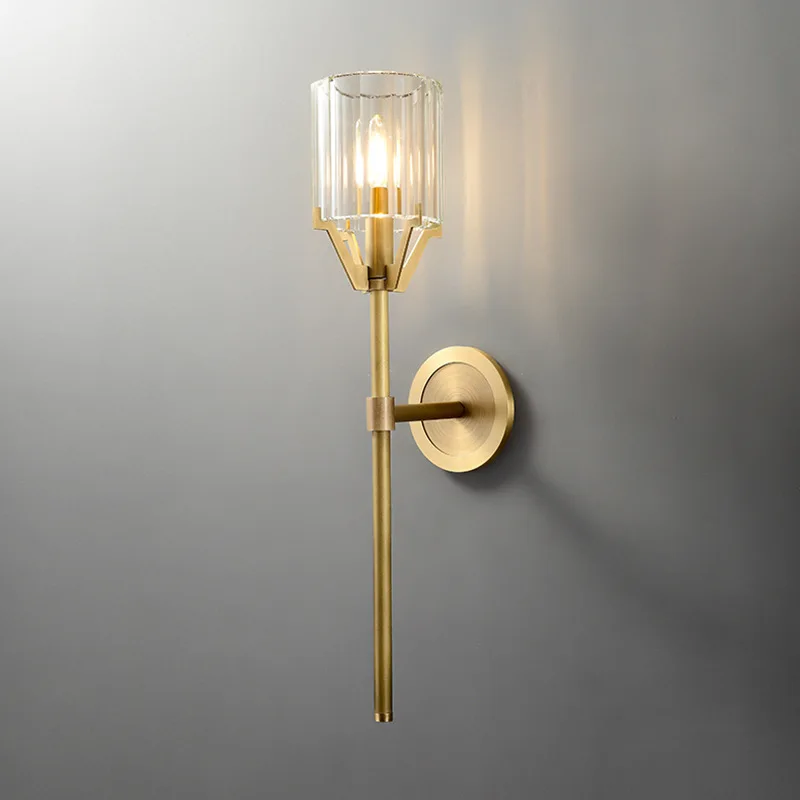 Nordic Luxury All Copper Crystal Wall Lamps Modern Long Pole LED Sconces Villa Aisle Background Study Entrance Corridor Lighting
Nordic Luxury All Copper Crystal Wall Lamps Modern Long Pole LED Sconces Villa Aisle Background Study Entrance Corridor Lighting