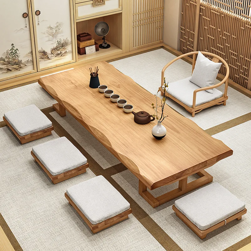 Japanese tatami coffee table solid wood Zen coffee table bay window new Chinese sitting tea multi-person low 
Japanese tatami coffee table solid wood Zen coffee table bay window new Chinese sitting tea multi-person low