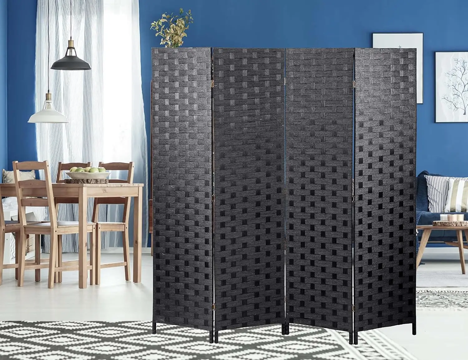 Room Divider,4 Panel Wood Dressing Screen with Hand-Woven Design for Decorationg of Bedroom,LivingRoom,Office,Room Parti
Room Divider,4 Panel Wood Dressing Screen with Hand-Woven Design for Decorationg of Bedroom,LivingRoom,Office,Room Parti