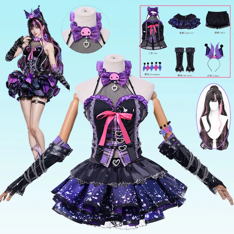 Game Tessa Cosplay Kuromi COstume Cosplay Girl Devil Lolita Purple Dress Wig Set Party Role Play Outfit for Woman clothing
Game Tessa Cosplay Kuromi COstume Cosplay Girl Devil Lolita Purple Dress Wig Set Party Role Play Outfit for Woman clothing