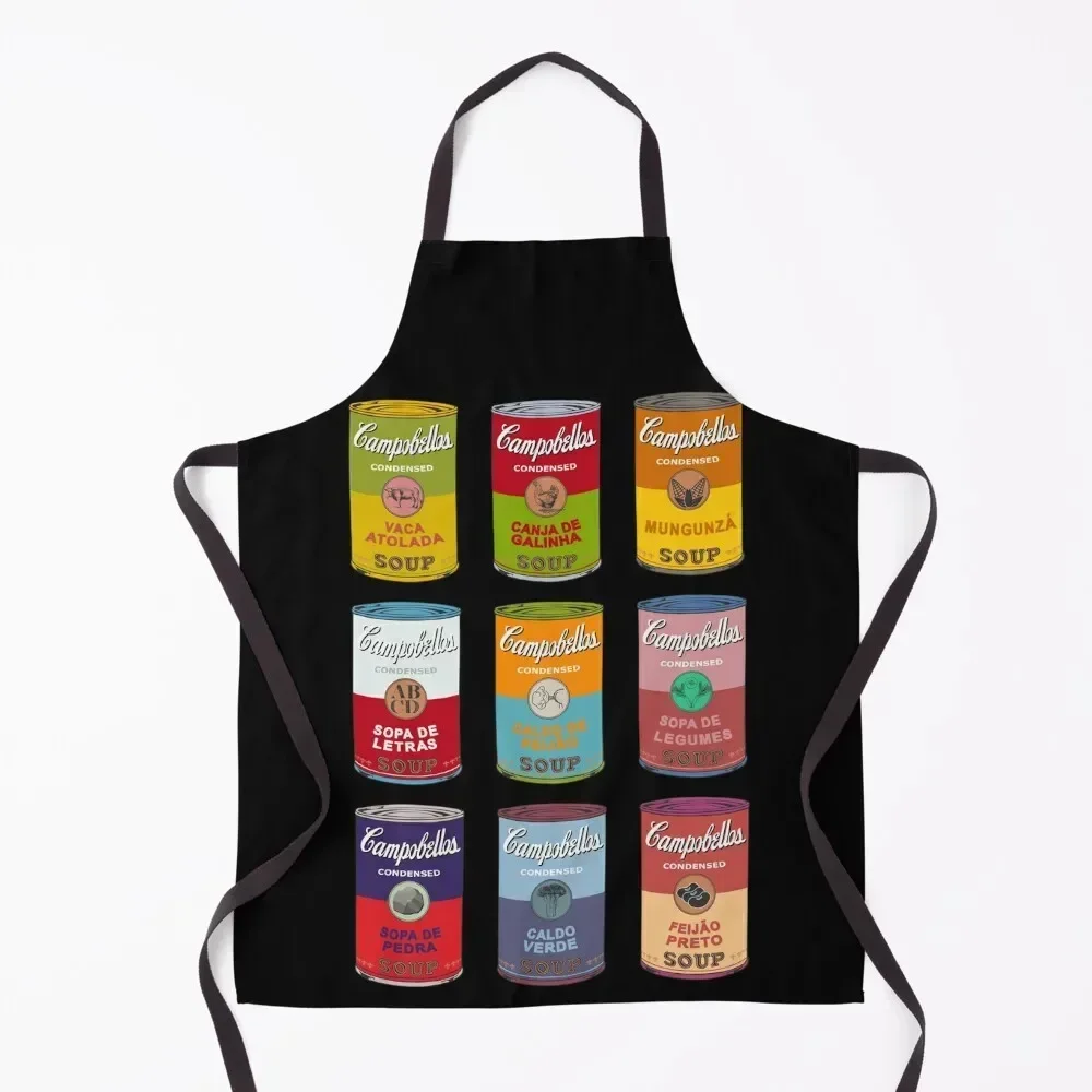 Brazilian Andy Warhol soups - Campobellos popart (on black) Apron Camping Hairdressing For Home Accessories Apron
Brazilian Andy Warhol soups - Campobellos popart (on black) Apron Camping Hairdressing For Home Accessories Apron