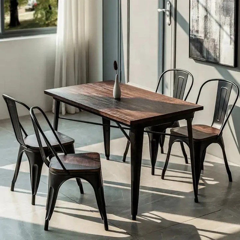 Light Luxury Dining Room Furniture Industrial Vintage Style Loft Iron Wood Dining Tables and Chairs Fast Food Cafe
Light Luxury Dining Room Furniture Industrial Vintage Style Loft Iron Wood Dining Tables and Chairs Fast Food Cafe