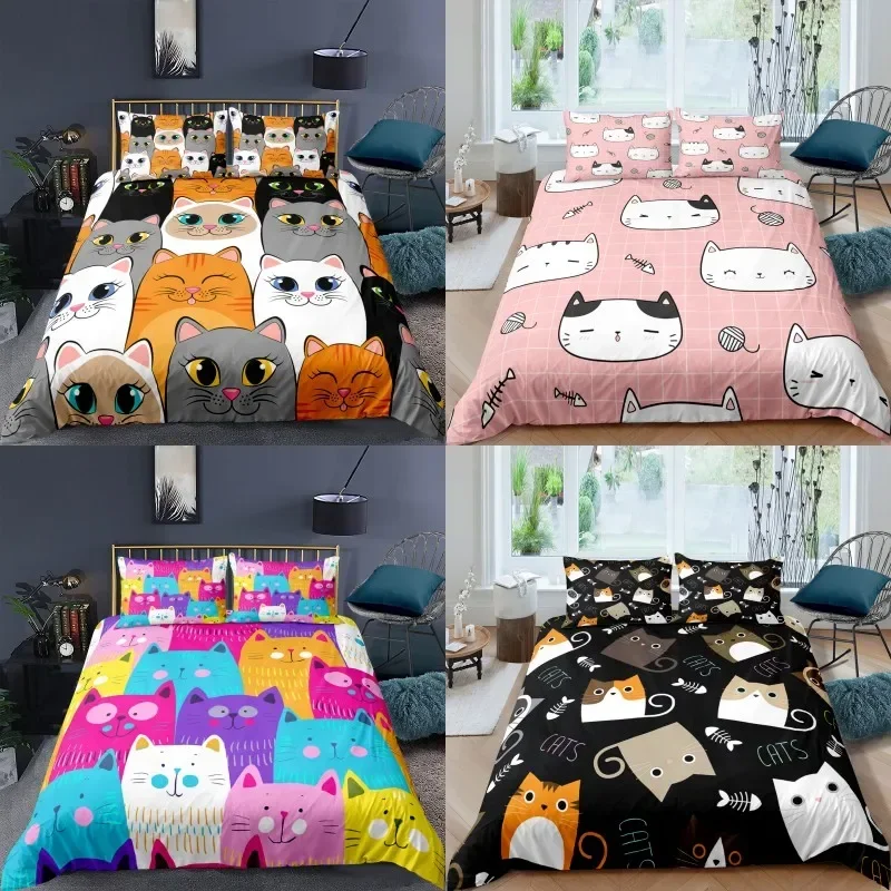 Cartoon Cat Cover Digital Print Polyester Bedding Sets Child Kids Covers Boys Bed Linen Set for Teens king size bedding set
Cartoon Cat Cover Digital Print Polyester Bedding Sets Child Kids Covers Boys Bed Linen Set for Teens king size bedding set
