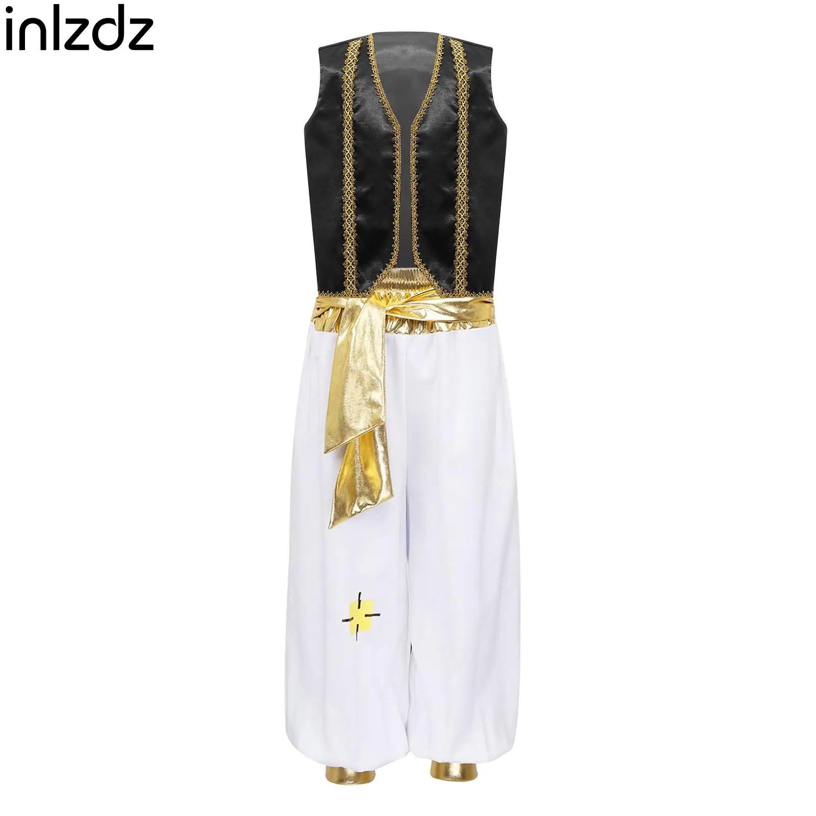 Mens Arab Prince Costume Persian Arabian Halloween Role Play Sleeveless Braided Trimming Vest Pants Suit Adult Carnival Outfits
Mens Arab Prince Costume Persian Arabian Halloween Role Play Sleeveless Braided Trimming Vest Pants Suit Adult Carnival Outfits