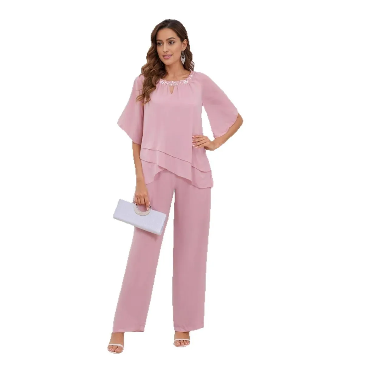 Simple Half Sleeves Wedding Guest Dresses Vestido De Festa Longo Chiffon Mother Of The Bride Dress
Simple Half Sleeves Wedding Guest Dresses Vestido De Festa Longo Chiffon Mother Of The Bride Dress