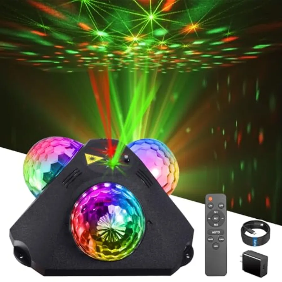 DJ Party Lights Disco Ball LightSound Activated Disco Lights+Red and Green Pattern Lamp Strobe Lighting for Home Club Karaoke C
DJ Party Lights Disco Ball LightSound Activated Disco Lights+Red and Green Pattern Lamp Strobe Lighting for Home Club Karaoke C