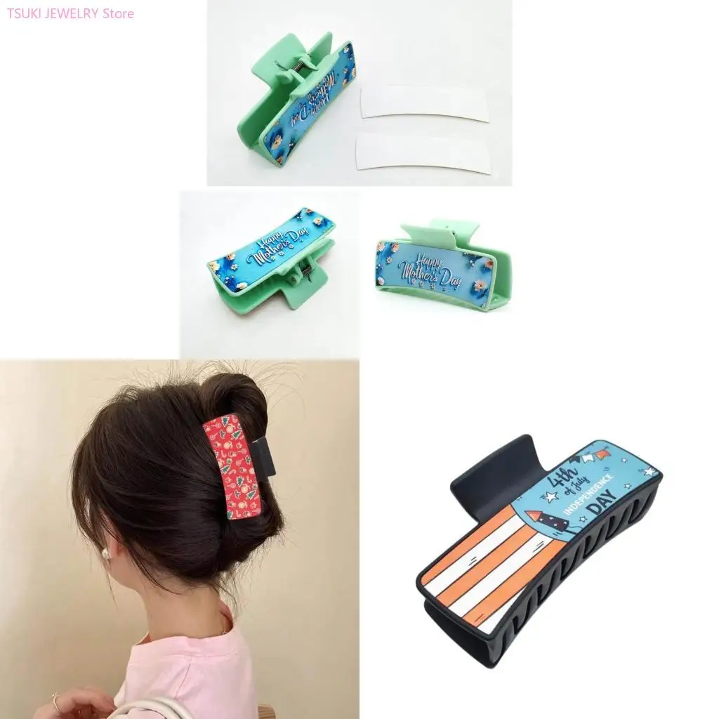 62KE Fashionable Hair Claw Clip Hairpin with Sublimated Aluminum Plate Women Headwear
62KE Fashionable Hair Claw Clip Hairpin with Sublimated Aluminum Plate Women Headwear