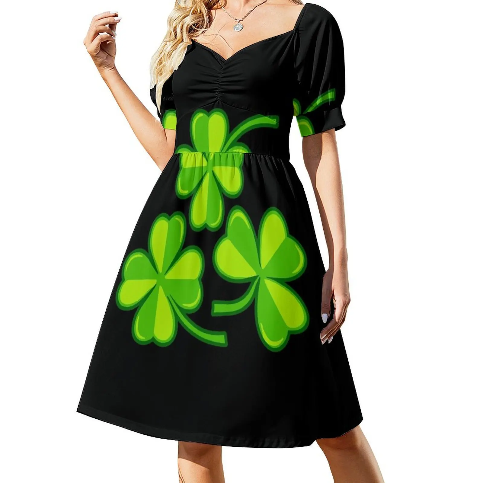 Triple Clover Delight: A Trio of Luck for St. Patrick's Day Celebrations Short-Sleeved Dress long sleeve dress
Triple Clover Delight: A Trio of Luck for St. Patrick's Day Celebrations Short-Sleeved Dress long sleeve dress