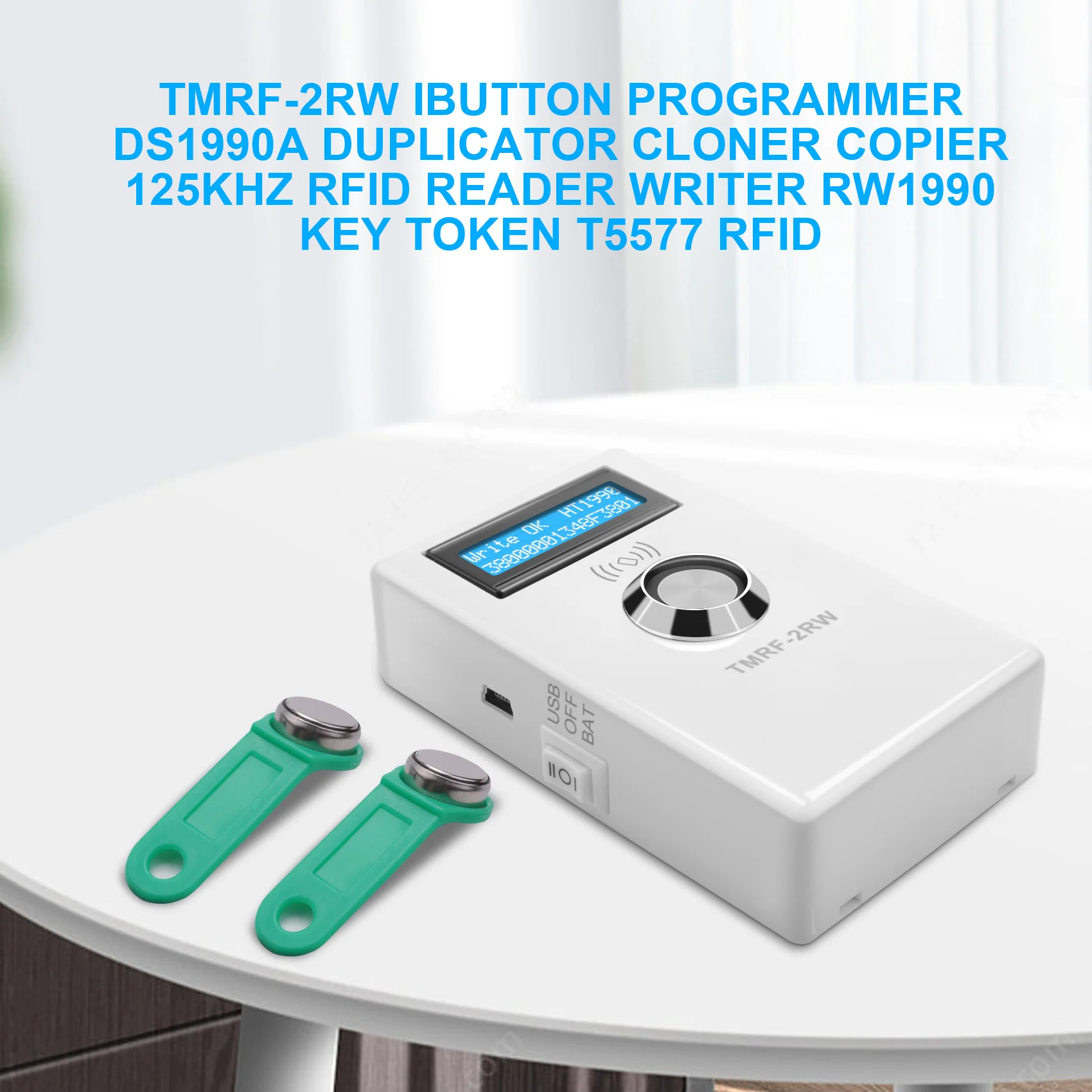 TMRF-2RW Ibutton Programmer DS1990A Duplicator Cloner Copier 125Khz RFID Reader Writer RW1990 Key Token T5577 RFID
TMRF-2RW Ibutton Programmer DS1990A Duplicator Cloner Copier 125Khz RFID Reader Writer RW1990 Key Token T5577 RFID