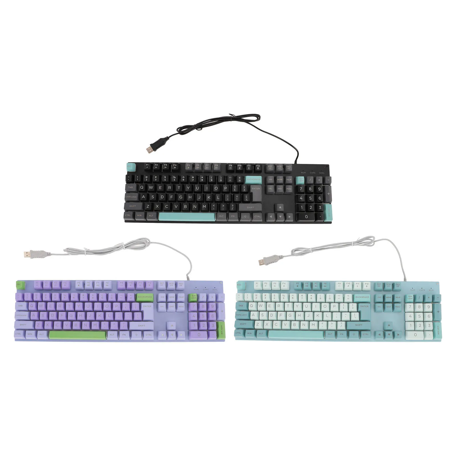 USB-клавиатура, стильная подсветка Plug and Play, предотвращающая скольжение, эргономичная проводная клавиатура с большим принтом, металлическая панель для работы, компьютера
USB-клавиатура, стильная подсветка Plug and Play, предотвращающая скольжение, эргономичная проводная клавиатура с большим принтом, металлическая панель для работы, компьютера