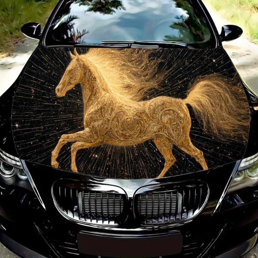Golden Horse in Particle Art PVC Car Vinyl Wraps, Self-Adhesive Waterproof Car Hood Decal Sticker, Car Decoration Protection Sti
Golden Horse in Particle Art PVC Car Vinyl Wraps, Self-Adhesive Waterproof Car Hood Decal Sticker, Car Decoration Protection Sti