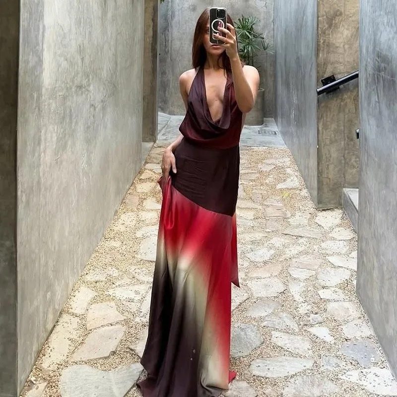 Talenza Fashion Printed Long Dress Womens Sexy Hanging Neck Backless Ribbon Long Dress Vintage Y2k Hot Girls Summer Long Dresses
Talenza Fashion Printed Long Dress Womens Sexy Hanging Neck Backless Ribbon Long Dress Vintage Y2k Hot Girls Summer Long Dresses