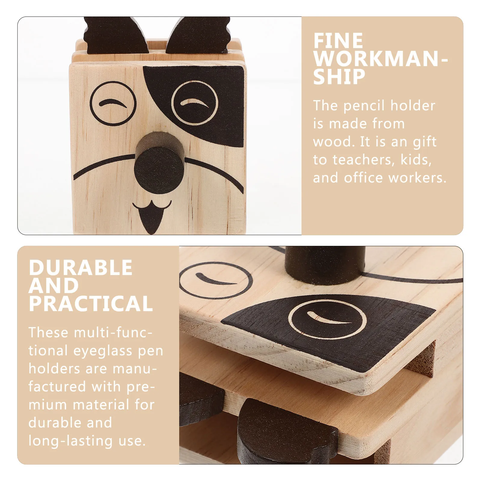 Cartoon Wooden Pen Holder Eyeglass Stand Desk Organizer Animal Stationery Pot Pencil Caddy Glasses Storage Container Makeup
Cartoon Wooden Pen Holder Eyeglass Stand Desk Organizer Animal Stationery Pot Pencil Caddy Glasses Storage Container Makeup