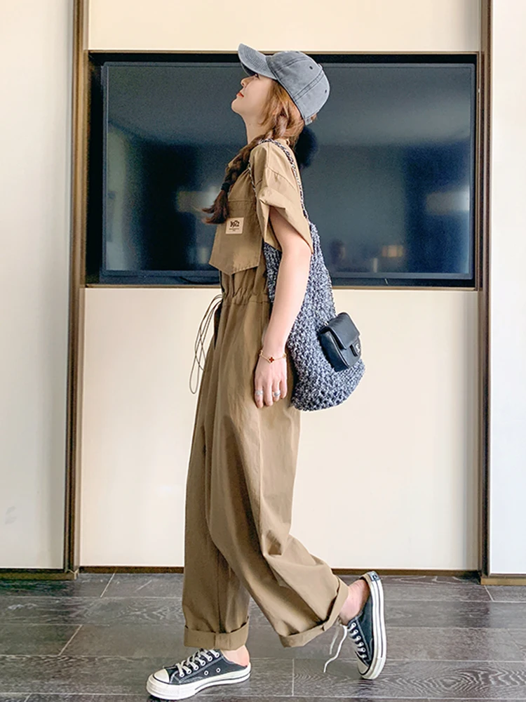 Khaki Workwear Jumpsuit Women's Summer Faion Straight Leg High Waist Casual Pants Anti-Aging Trendy One-Piece Suit
Khaki Workwear Jumpsuit Women's Summer Faion Straight Leg High Waist Casual Pants Anti-Aging Trendy One-Piece Suit