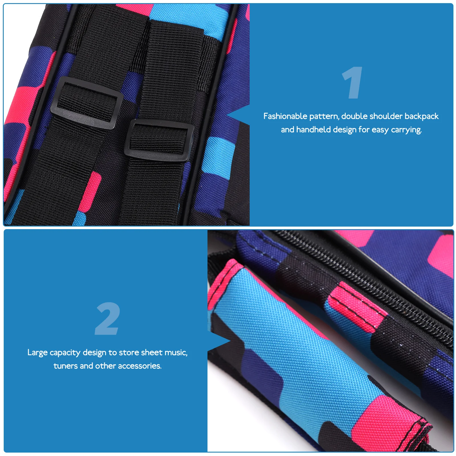 Ukulele Bag Oxford Cloth 23 Inch Storage Container Large Capacity Carrying Bag Backpack Handheld for Accessories Sheet Music 
Ukulele Bag Oxford Cloth 23 Inch Storage Container Large Capacity Carrying Bag Backpack Handheld for Accessories Sheet Music