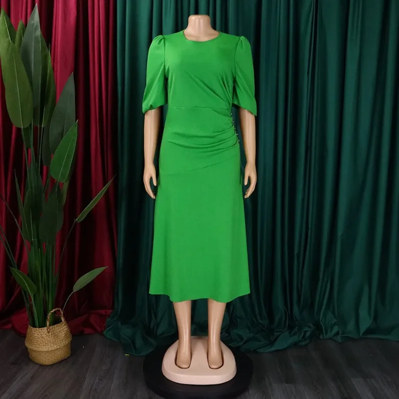 Customized Elegant Office Ladies Dresses O Neck Short Sleeve Sheath Straight Mid Calf Solid Formal Female Business Work Wear Dre
Customized Elegant Office Ladies Dresses O Neck Short Sleeve Sheath Straight Mid Calf Solid Formal Female Business Work Wear Dre