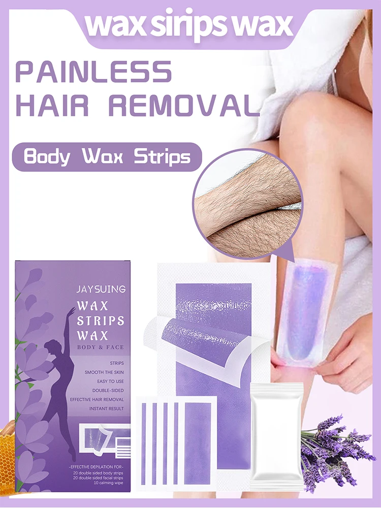 1 Box Of 20 Body Wax Strips * 20 Facial Wax Strips * 10 Wipes, Painless Hair Removal Wax Strips for Face and Body
1 Box Of 20 Body Wax Strips * 20 Facial Wax Strips * 10 Wipes, Painless Hair Removal Wax Strips for Face and Body