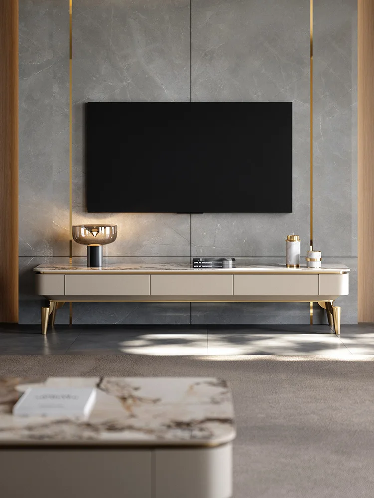 Light luxury bright slate TV cabinet large apartment living room 2022 designer new high-end TV cabinet
Light luxury bright slate TV cabinet large apartment living room 2022 designer new high-end TV cabinet