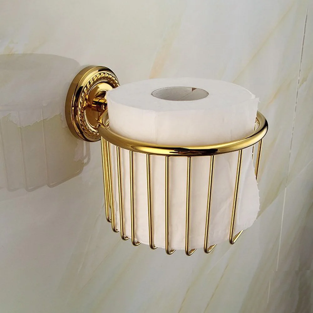 Bathroom Paper Holders Wall Mount Toilet Paper Roll Basket Holder Gold Toilet Tissue box Paper Towel Rack Nba609
Bathroom Paper Holders Wall Mount Toilet Paper Roll Basket Holder Gold Toilet Tissue box Paper Towel Rack Nba609