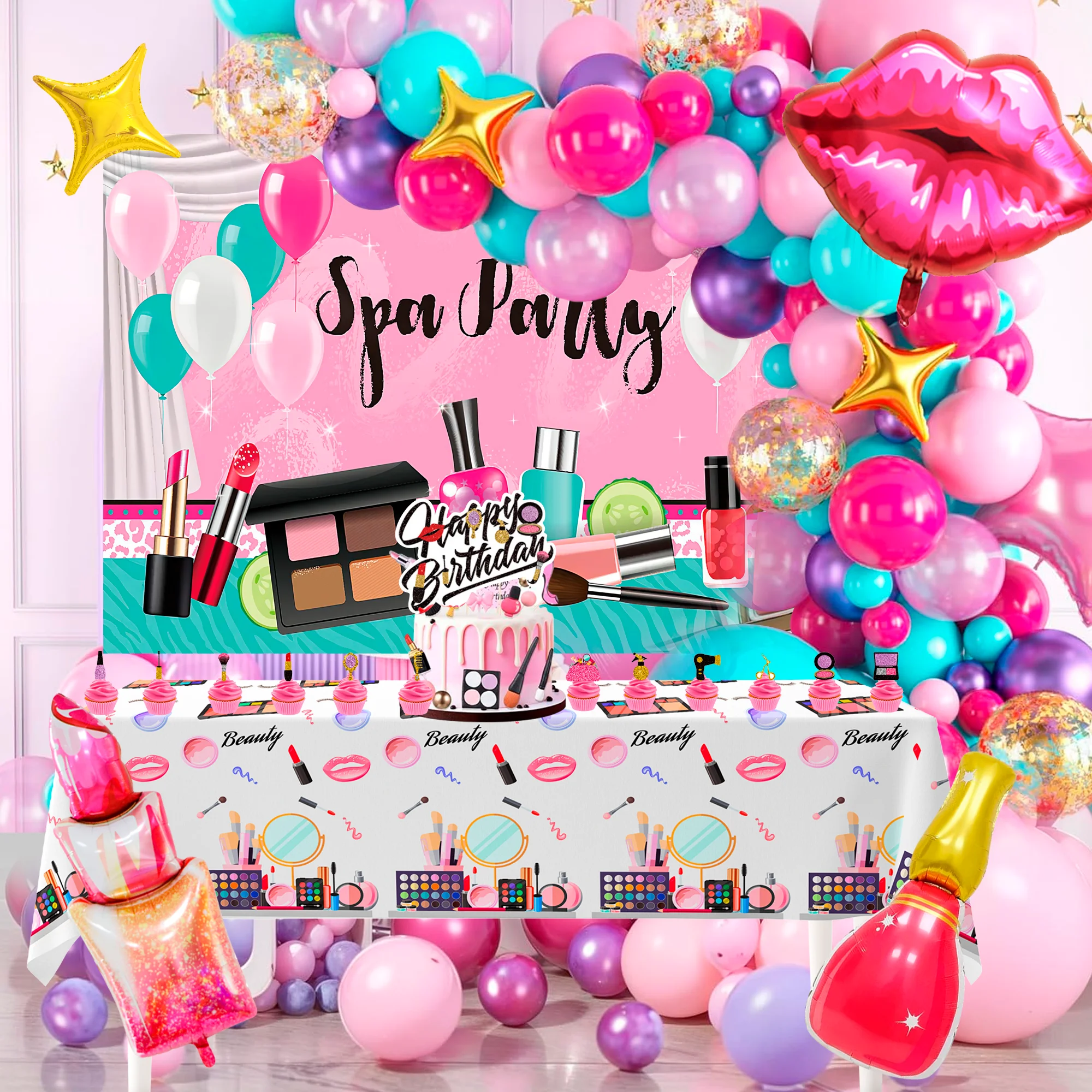 Makeup Birthday Party Decorations, 101 Pcs Spa Decorations Party Balloons Backdrop Tablecloth etc Spa Party Decorations
Makeup Birthday Party Decorations, 101 Pcs Spa Decorations Party Balloons Backdrop Tablecloth etc Spa Party Decorations