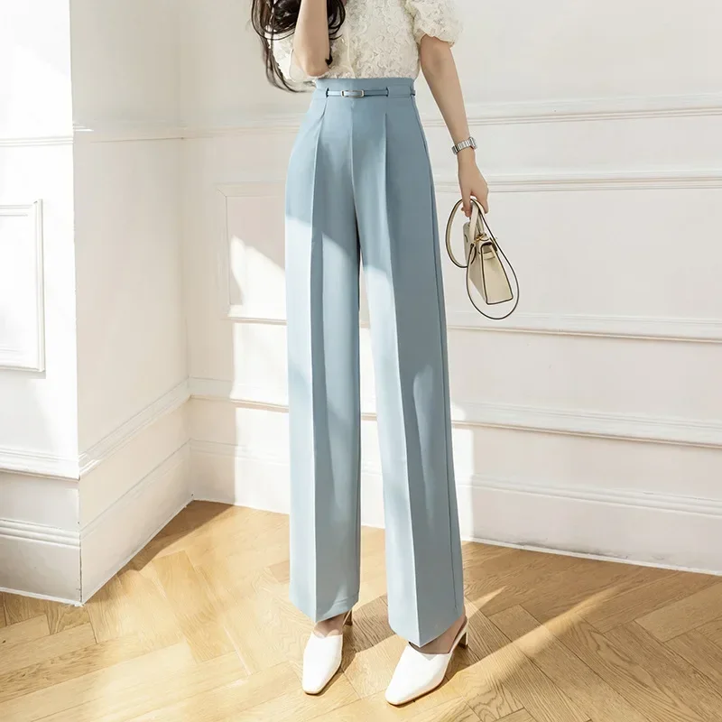 Pop High Waist Wide Leg Pants Casual Slimming Korean Style Summer New Arrival Versatile Commute Long Trousers Suit Pants
Pop High Waist Wide Leg Pants Casual Slimming Korean Style Summer New Arrival Versatile Commute Long Trousers Suit Pants