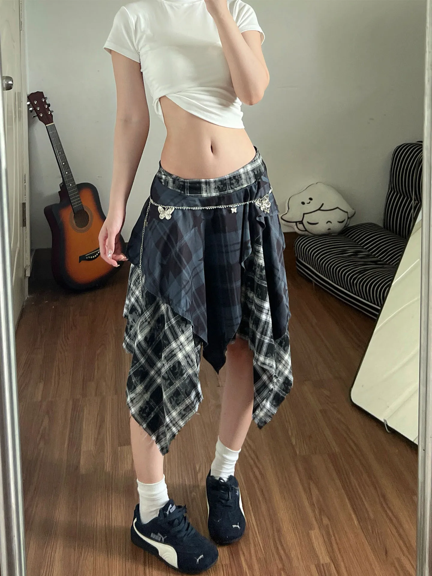 American Artistic Star Plaid Irregular Hem Half Skirt Women Summer New Style Matched Faux Fur Waist Seal A-Line Skirt
American Artistic Star Plaid Irregular Hem Half Skirt Women Summer New Style Matched Faux Fur Waist Seal A-Line Skirt