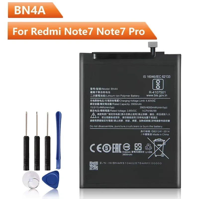 2024 Years Replacement Phone Battery BN4A For Xiaomi Redmi Note7 Note 7 Pro M1901F7C Rechargeable Battery 4000mAh
2024 Years Replacement Phone Battery BN4A For Xiaomi Redmi Note7 Note 7 Pro M1901F7C Rechargeable Battery 4000mAh