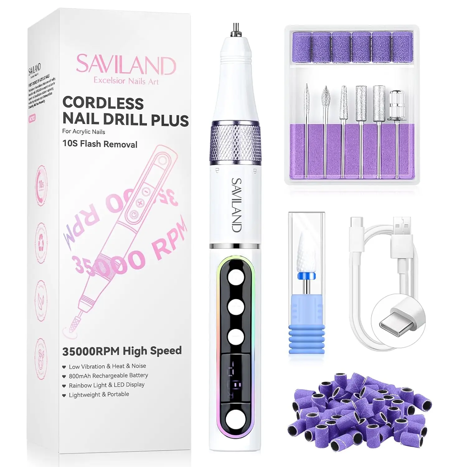 35000 RPM Cordless Electric Nail Drill - Fast 10-Second Removal, LED Display, Portable for Travel
35000 RPM Cordless Electric Nail Drill - Fast 10-Second Removal, LED Display, Portable for Travel