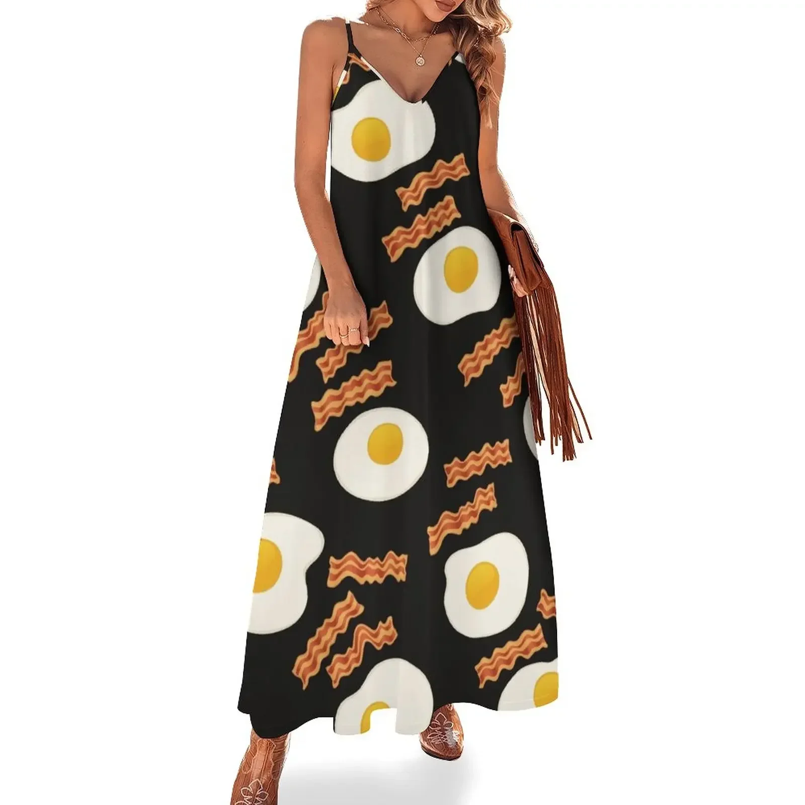 Bacon and Eggs for Breakfast Sleeveless Dress summer dresses party dress women elegant luxury Dress
Bacon and Eggs for Breakfast Sleeveless Dress summer dresses party dress women elegant luxury Dress