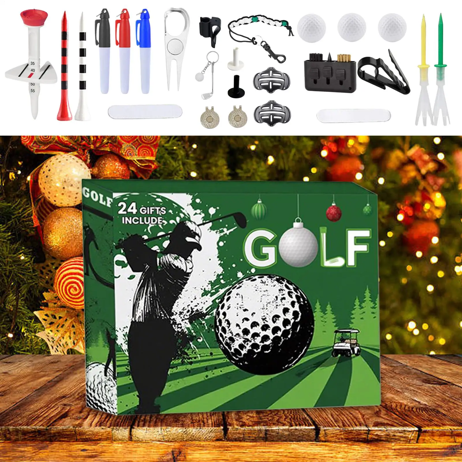 Countdown Calendar 24 Days Christmas Advent With Golf Balls Tees Keepsake Home Decor For Birthday Holiday Father's Day Office
Countdown Calendar 24 Days Christmas Advent With Golf Balls Tees Keepsake Home Decor For Birthday Holiday Father's Day Office
