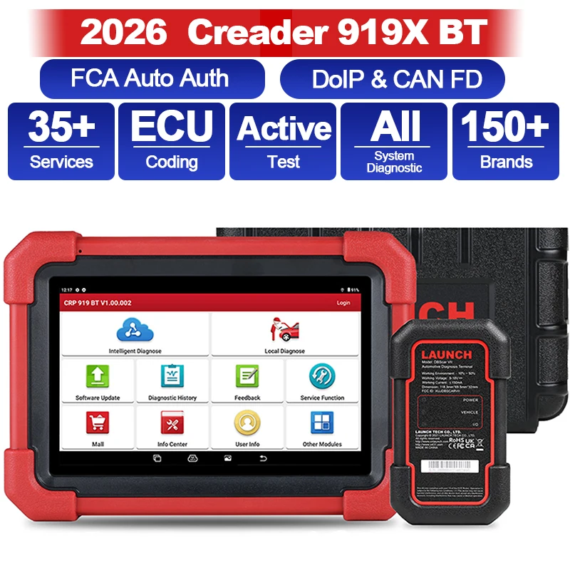 LAUNCH Creader Professional 919X MAX Car Diagnostic Tools Professional OBD2 Scanner Automotive Diagnostic Tools CANFD DOIP ECU
LAUNCH Creader Professional 919X MAX Car Diagnostic Tools Professional OBD2 Scanner Automotive Diagnostic Tools CANFD DOIP ECU