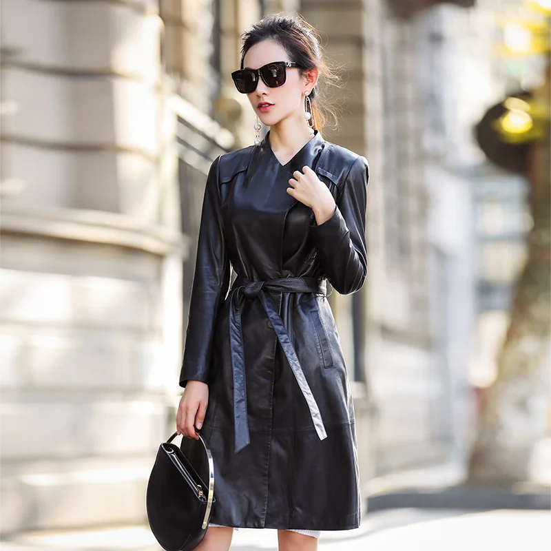 2023 Genuine Leather Jacket Women Long Slim Sheepskin Coats clothes Leather Coat Female Spring Autumn Trench OT1727
2023 Genuine Leather Jacket Women Long Slim Sheepskin Coats clothes Leather Coat Female Spring Autumn Trench OT1727