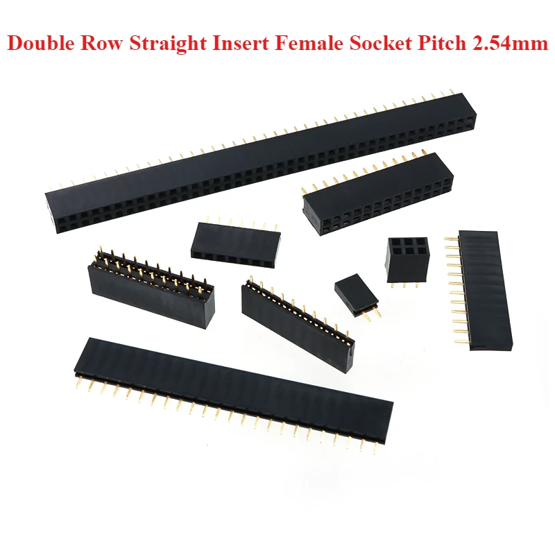 Double Row Pin Female Header Socket Pitch 2.54mm 2*2P 3P 4P 5P 6P 7P 8P 9P 10P 12P 13P14P15P16P17P 18P 20P 30P 40P Pin Connector
Double Row Pin Female Header Socket Pitch 2.54mm 2*2P 3P 4P 5P 6P 7P 8P 9P 10P 12P 13P14P15P16P17P 18P 20P 30P 40P Pin Connector