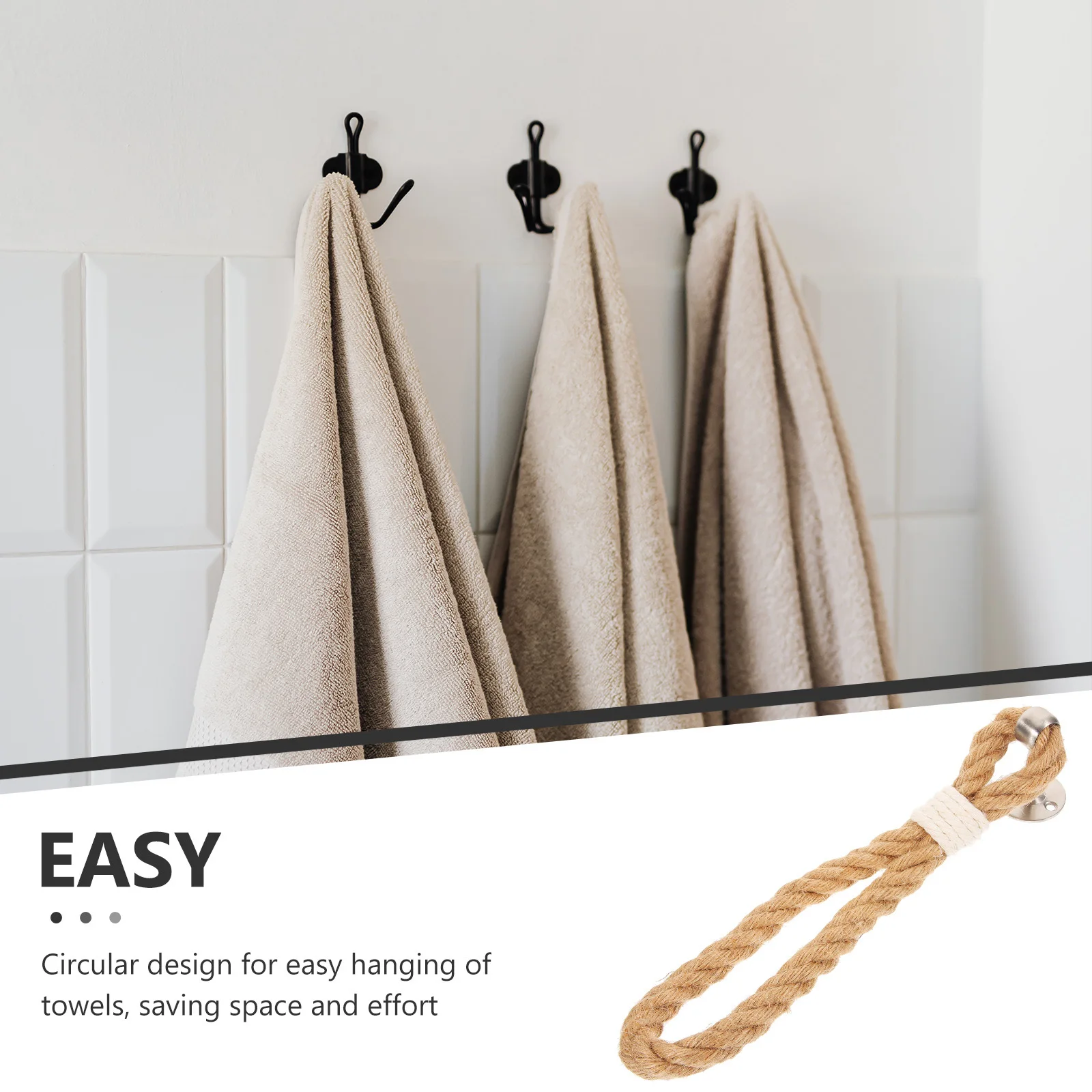 Handmade Jute Rope Towel Rack Vintage Style Bathroom Organizer for Hanging Towels Robes Clothes Over Door Space Saving Cotton
Handmade Jute Rope Towel Rack Vintage Style Bathroom Organizer for Hanging Towels Robes Clothes Over Door Space Saving Cotton