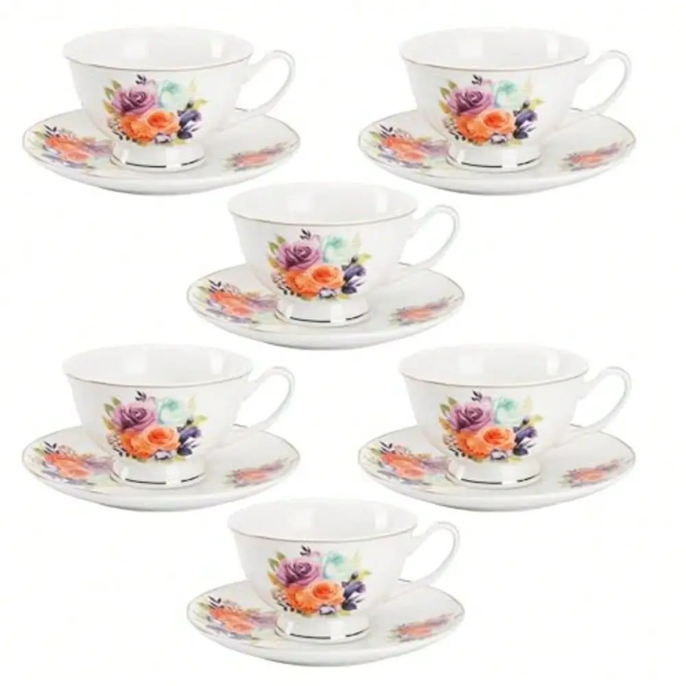 Floral Tea Cups And Saucers Set Of 6 8 Oz Fine Porcelain Teacup Set With Gold Trim For Afternoon Tea Weddings Parties And Gifti
Floral Tea Cups And Saucers Set Of 6 8 Oz Fine Porcelain Teacup Set With Gold Trim For Afternoon Tea Weddings Parties And Gifti