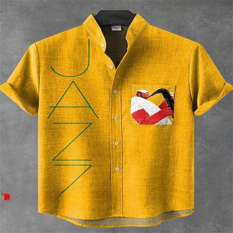 Men's Fashion Jazz Art Printed Casual Polyester Fiber Shirt Ethnic Pattern Art Printed Casual Top
Men's Fashion Jazz Art Printed Casual Polyester Fiber Shirt Ethnic Pattern Art Printed Casual Top