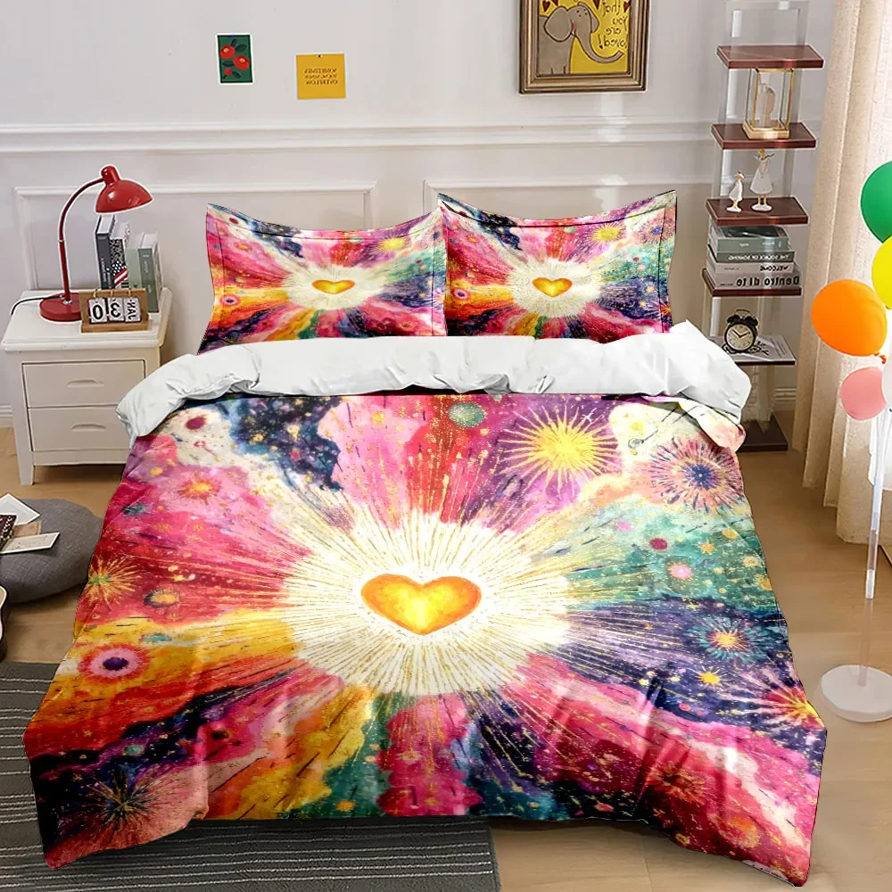 Colorful Heart Galaxy Art Decor Soft Comfortable Duvet Cover Bedding Set Included 1*Duvet Cover & 2*Pillowcases, gift
Colorful Heart Galaxy Art Decor Soft Comfortable Duvet Cover Bedding Set Included 1*Duvet Cover & 2*Pillowcases, gift