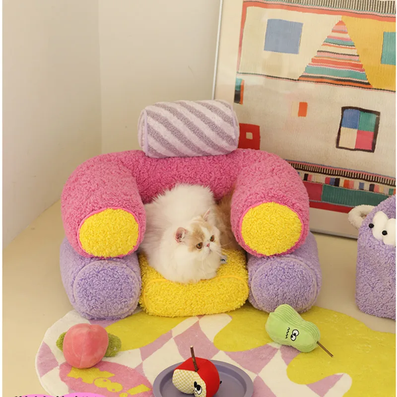 Open Type Cat's Bed Antibacterial Kitten Lounge Chair Contrasting Color Sleeping Mat Easy Disassembly Cleaning Pet Sofa
Open Type Cat's Bed Antibacterial Kitten Lounge Chair Contrasting Color Sleeping Mat Easy Disassembly Cleaning Pet Sofa