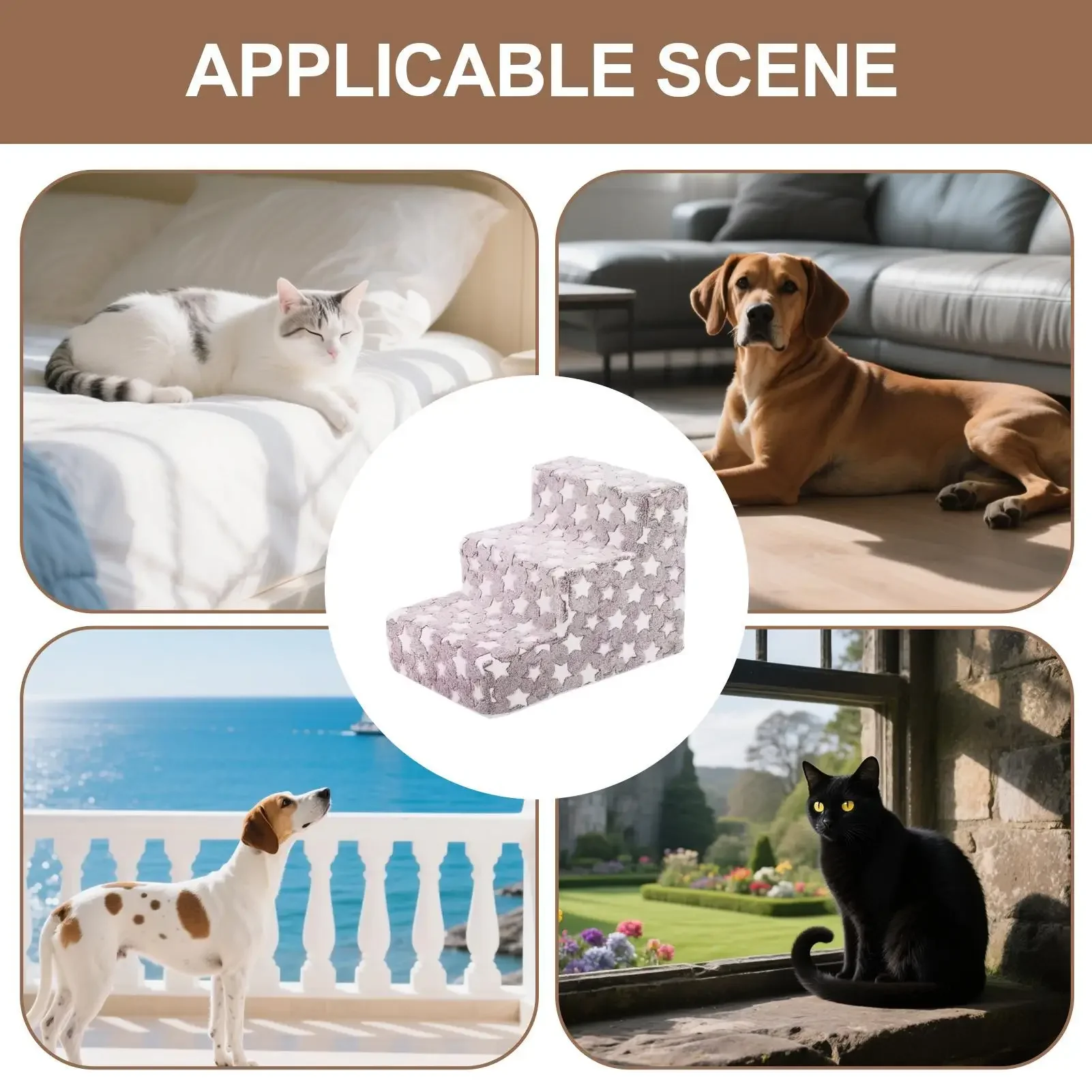 3-Step Dog Stairs with Non-Slip Surface Removable Cat Ramp Sofa Bed Ladder for Easy Climbing in Bedroom And Living Room
3-Step Dog Stairs with Non-Slip Surface Removable Cat Ramp Sofa Bed Ladder for Easy Climbing in Bedroom And Living Room