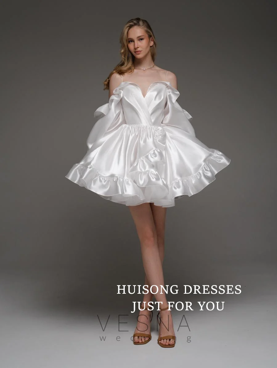 HUISONG Customized Short Satin Wedding Dresses Sweetheart Mini Bridals Gowns A-Line Beach Wedding Party Dress свадебное платье
HUISONG Customized Short Satin Wedding Dresses Sweetheart Mini Bridals Gowns A-Line Beach Wedding Party Dress свадебное платье