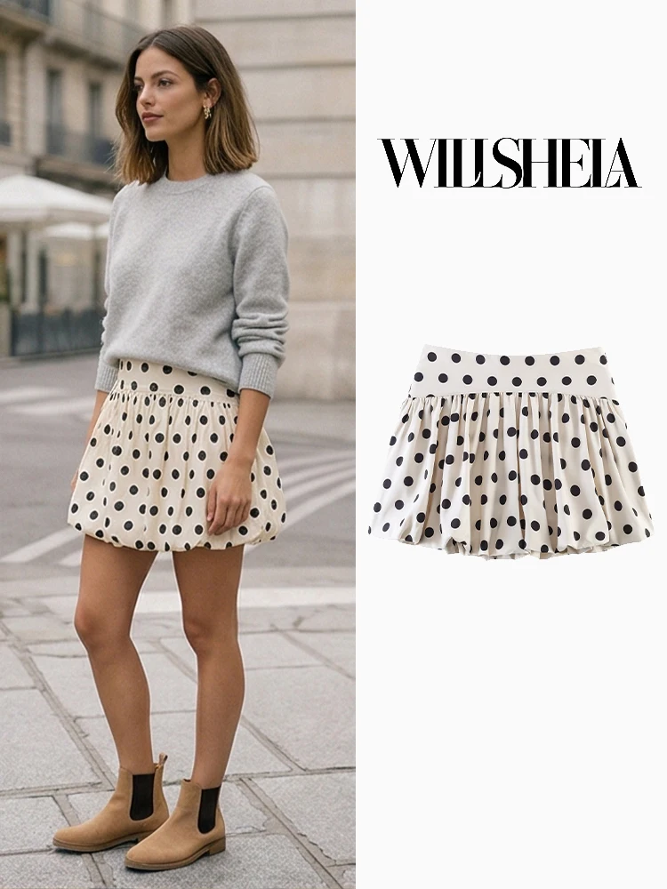 Willshela Women Fashion Dot Pleated Side Zipper Mini Skirts Shorts Vintage High Waist Female Chic Lady Shorts
Willshela Women Fashion Dot Pleated Side Zipper Mini Skirts Shorts Vintage High Waist Female Chic Lady Shorts