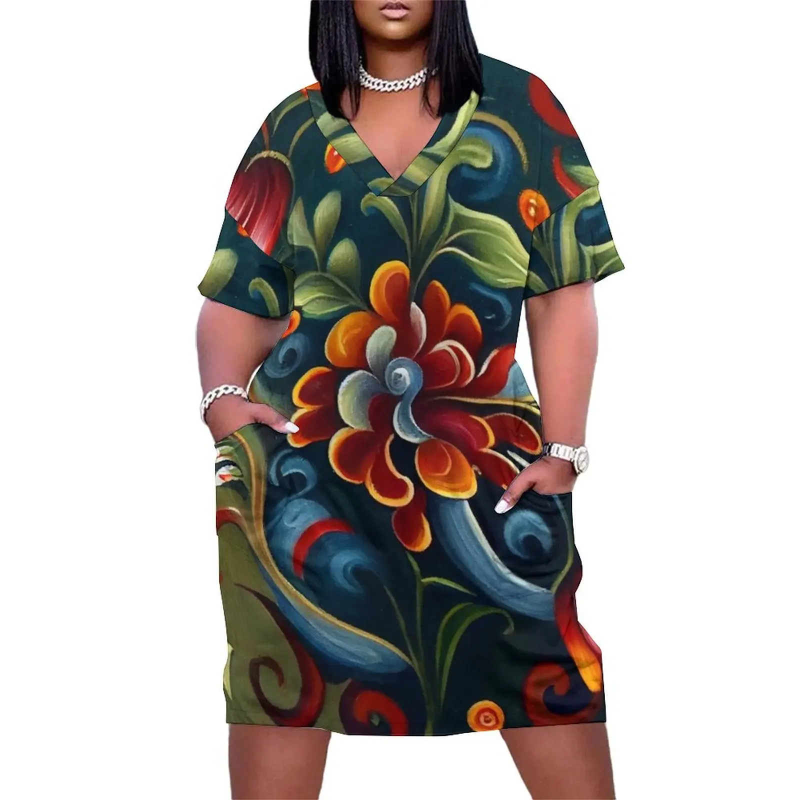 Norwegian Rosemaling-Oil On Canvas #22 Loose Pocket Dress dresses for special events women's summer dresses 2025
Norwegian Rosemaling-Oil On Canvas #22 Loose Pocket Dress dresses for special events women's summer dresses 2025